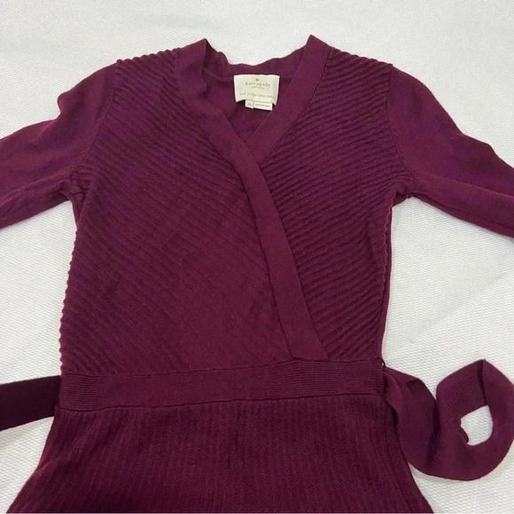 Kate spade 100% WOO Women's Purple V Neck Long Sleeve Wrap Dress size XS - Picture 8 of 13